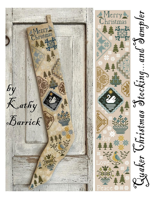 Quaker Christmas Stocking & Sampler - Cross Stitch Chart by Kathy Barrick PREORDER