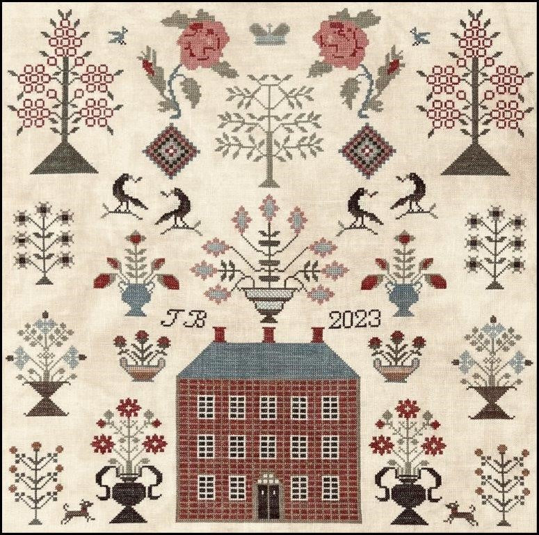 Red Manor Sampler - Cross Stitch Pattern by The Scarlett House