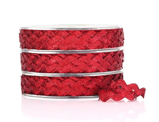 Red Metallic Ric Rac 6mm