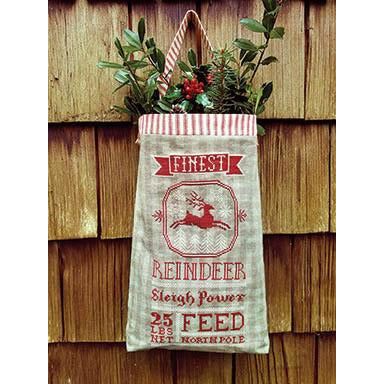 Reindeer Feed Sack - Cross Stitch Pattern by Carriage House Samplings