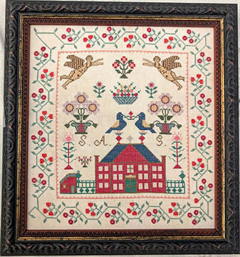 S.A.G's Red Manor - Reproduction Sampler Pattern by Lila's Studio