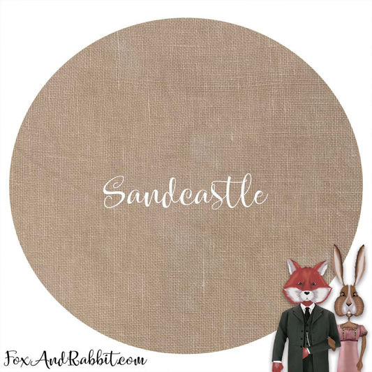 18 count Hand Dyed Aida - Sandcastle by Fox and Rabbit