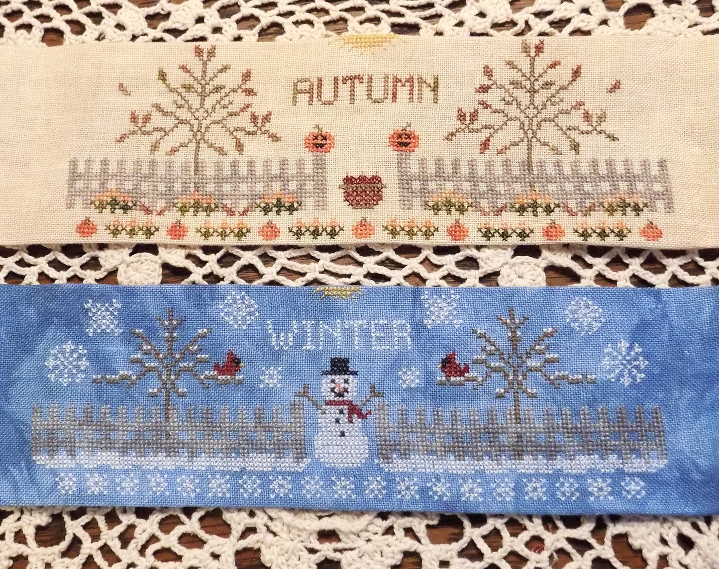 Seasonal Spools: Autumn & Winter - Cross Stitch Chart by Nebby Needle PREORDER