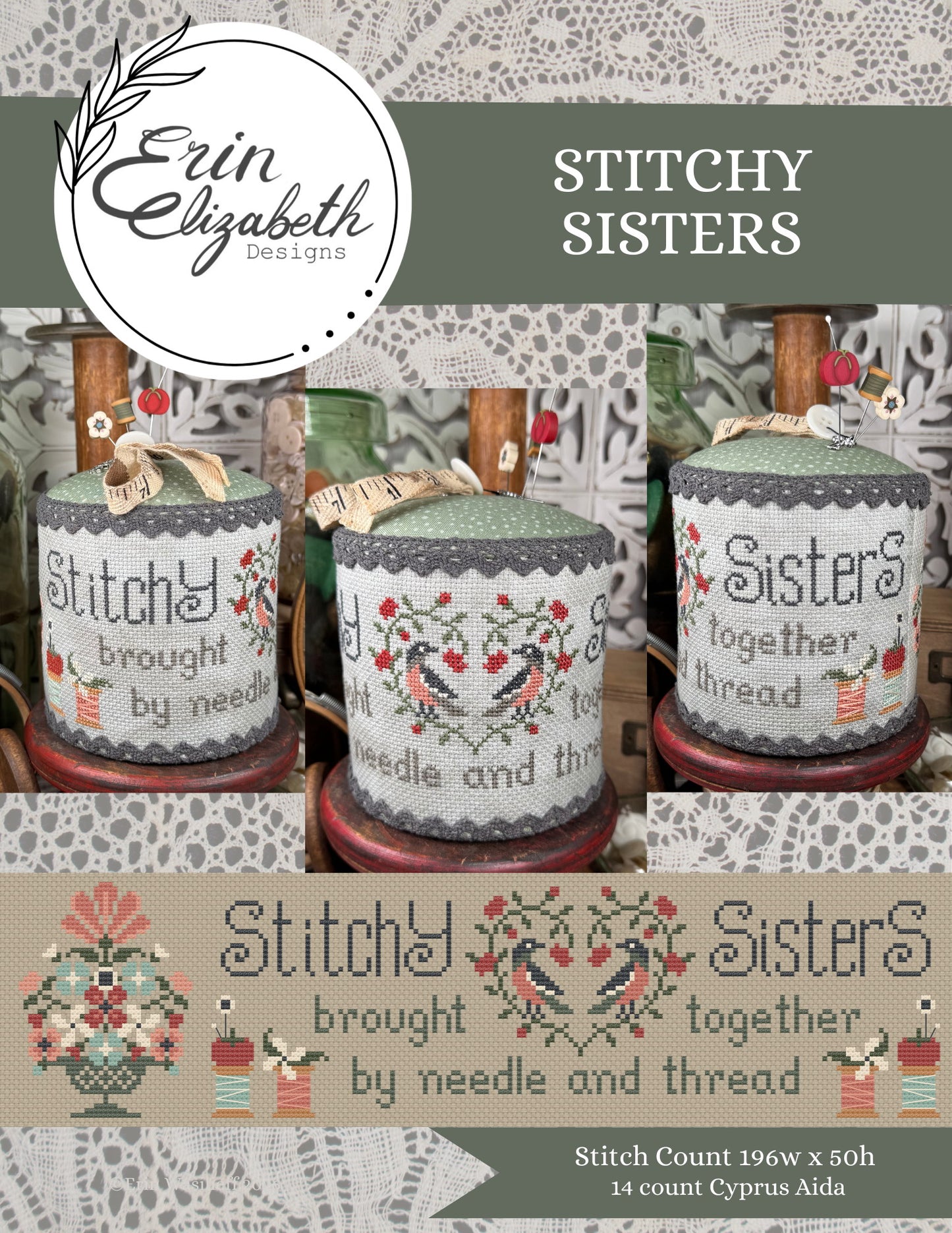 Stitchy Sisters - Cross Stitch Pattern by Erin Elizabeth