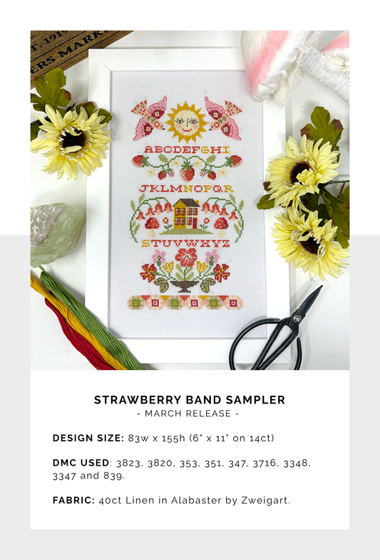 Strawberry Band Sampler - Cross Stitch Pattern by Tiny Modernist PREORDER
