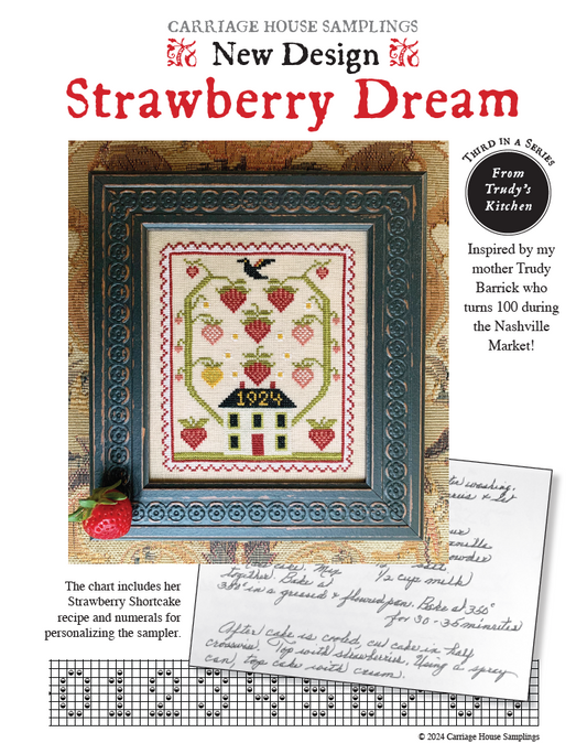 Strawberry Dream - Cross Stitch Chart by Carriage House Samplings PREORDER