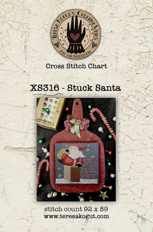 Stuck Santa - Cross Stitch Pattern by Teresa Kogut