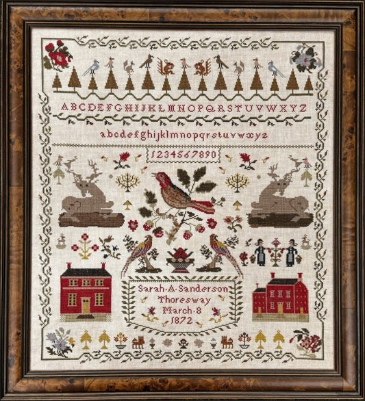 Sarah Sanderson 1872 - Reproduction Sampler pattern by The Scarlett House
