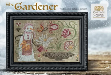 Snowman Collector #6 The Gardener - Cross Stitch Pattern by Cottage Garden Samplings