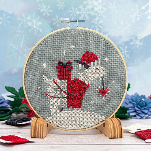 Snowflake Goat Ornament - Cross Stitch Pattern by Counting Puddles PREORDER