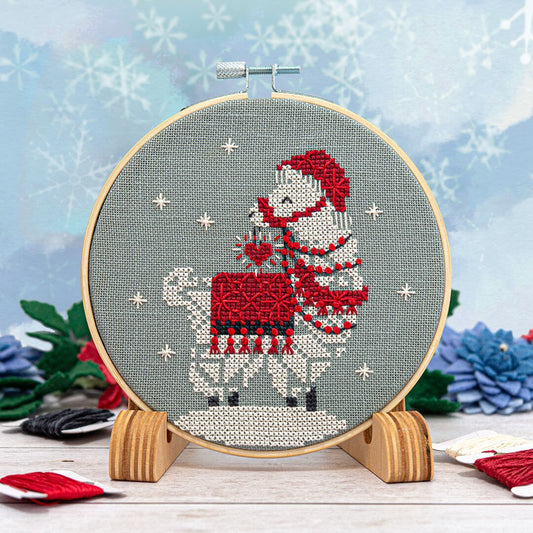 Snowflake Llama Ornament - Cross Stitch Pattern by Counting Puddles