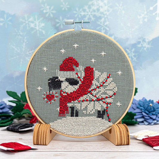 Snowflake Sheep Ornament - Cross Stitch Pattern by Counting Puddles