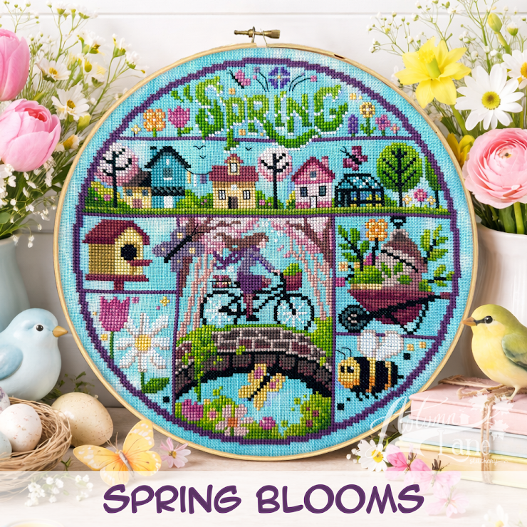 Spring Blooms - Cross Stitch Pattern by Autumn Lane Stitchery PREORDER