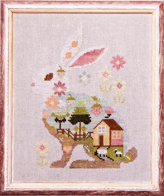 Spring Bunny - Cross Stitch Pattern by Samplers & Primitives PREORDER