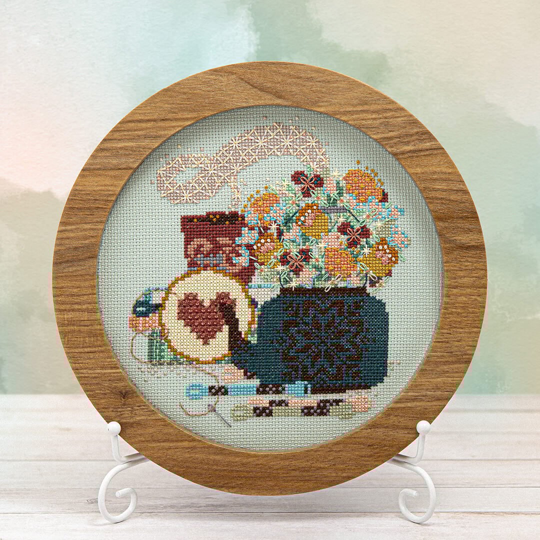 Springtime Sip + Stitch - Cross Stitch Pattern by Counting Puddles PREORDER