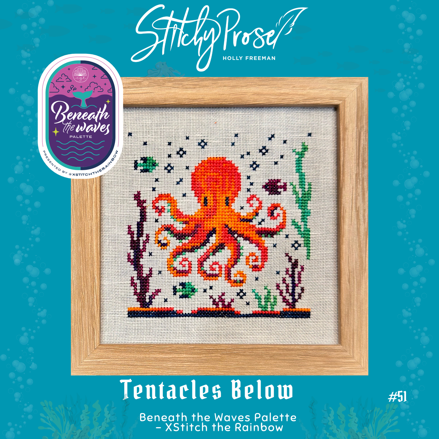 Tentacles Below - Cross Stitch Pattern by Stitchy Prose PREORDER