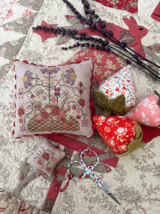 Strawberry Pinkeep and Scissor Fob - Cross Stitch Pattern by Pansy Patch