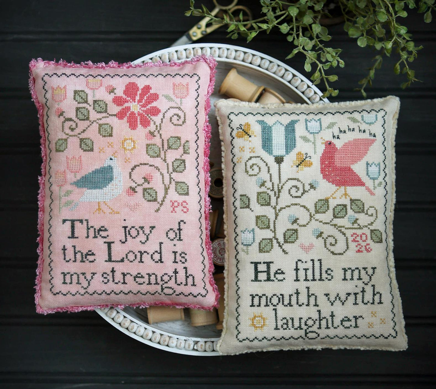 Strength and Laughter - Cross Stitch Pattern by Plum Street Samplers