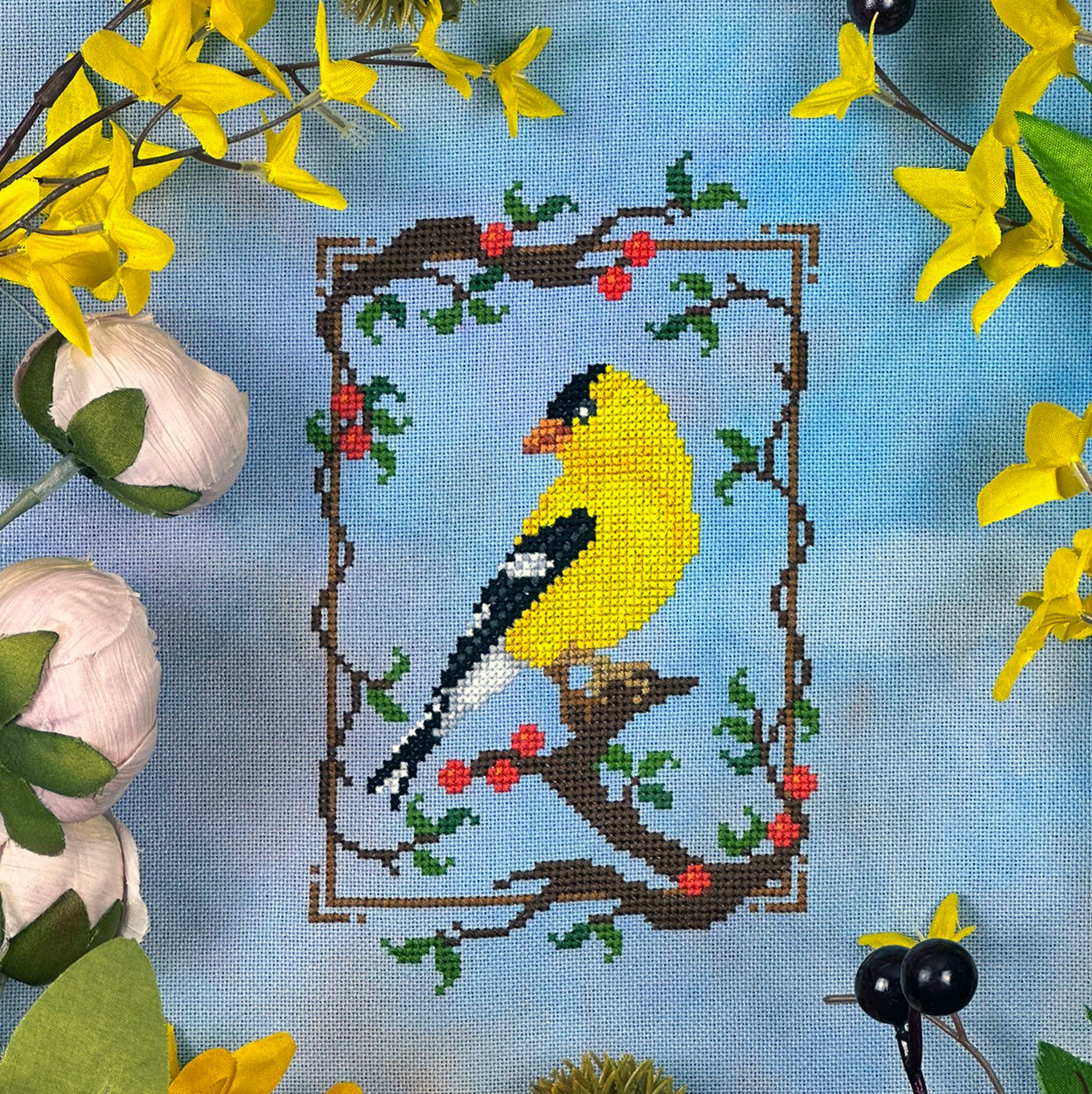 Summer Goldfinch - Cross Stitch Pattern by The Stitch Crypt PREORDER