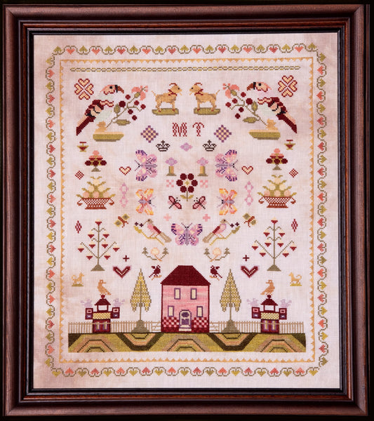 M.T. (The Butterfly Sampler) - Cross stitch pattern by Samplers & Primitives PREORDER