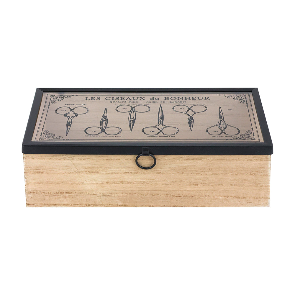 WOODEN SEWING BOX - LES CISEAUX DU BONHEUR
