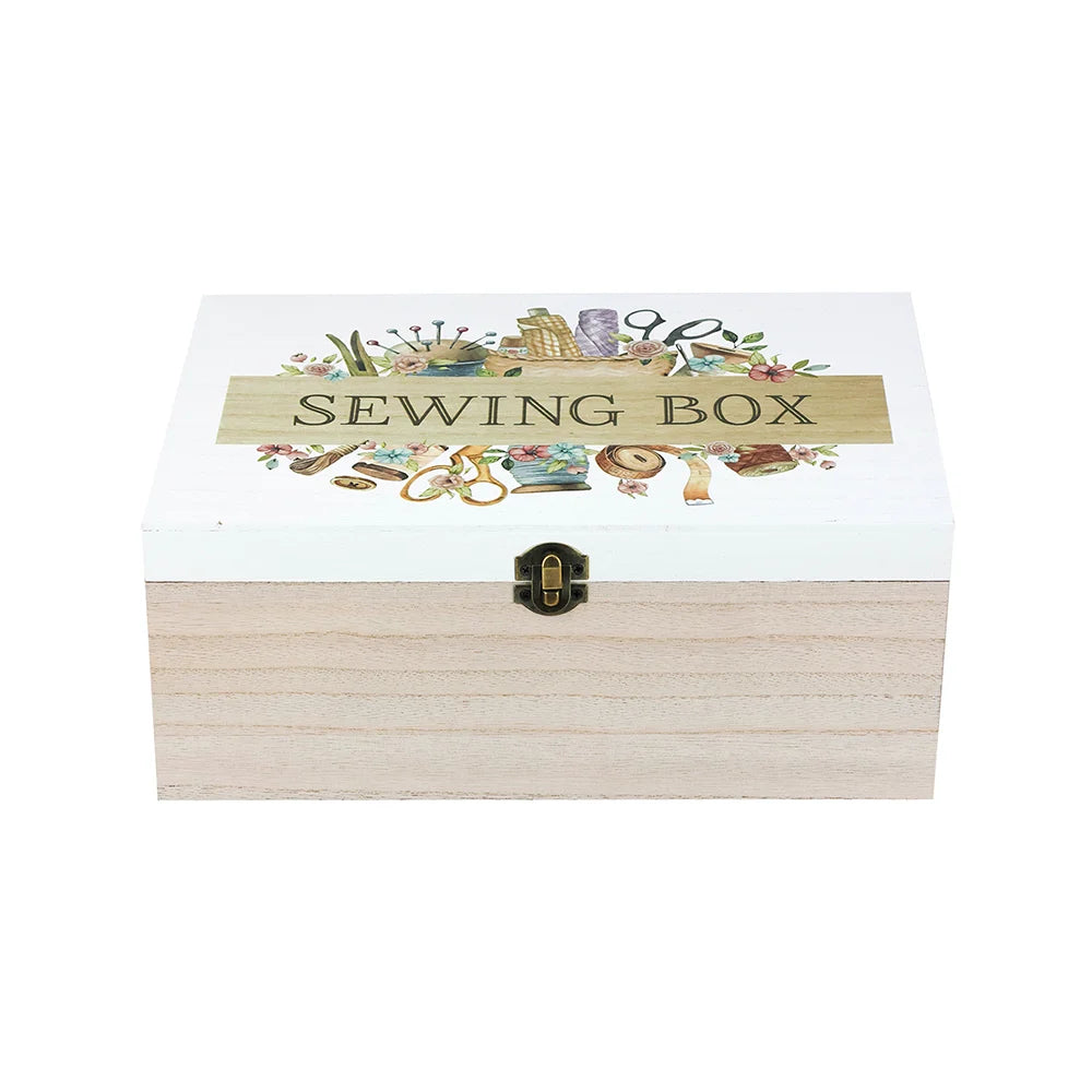 WOODEN SEWING BOX - LARGE