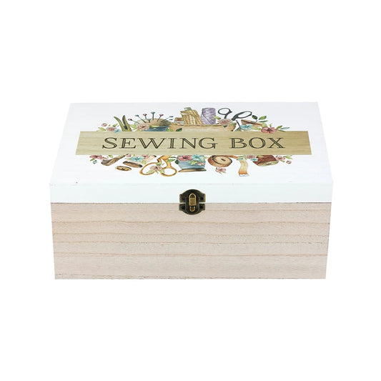 WOODEN SEWING BOX - LARGE