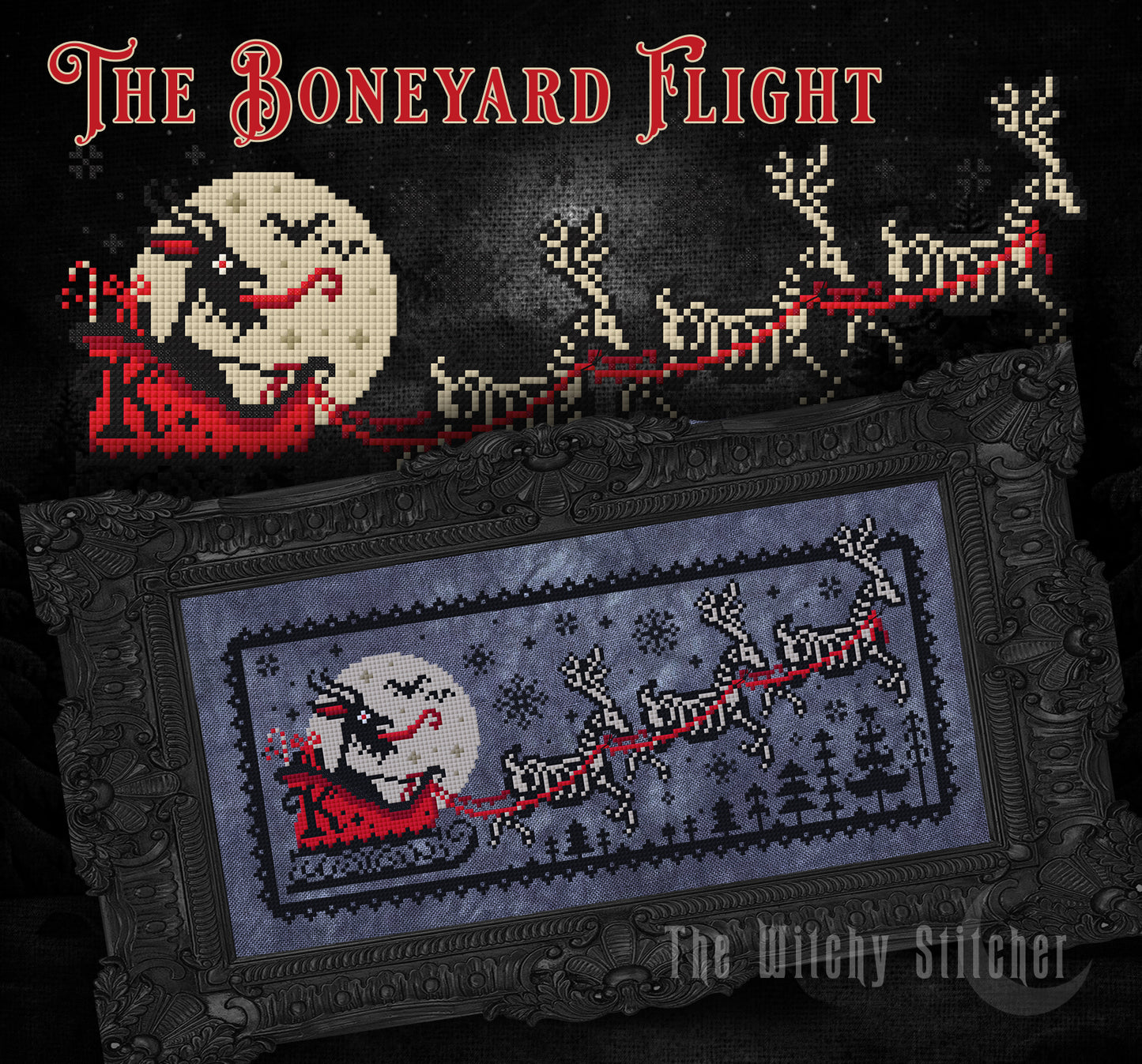 The Boneyard Flight - Cross Stitch Pattern by The Witchy Stitcher PREORDER