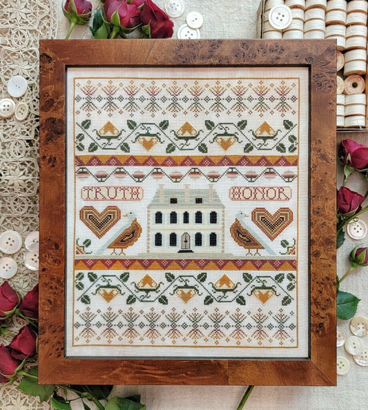 Truth & Honor Sampler - Cross Stitch Pattern by Kathy Barrick