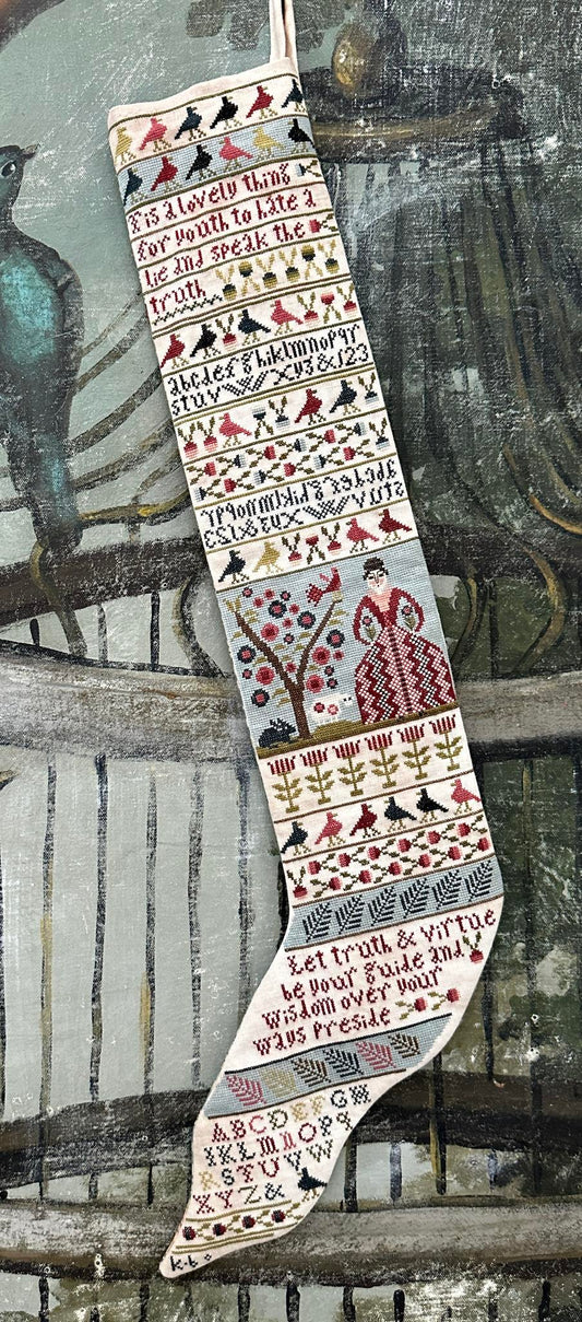 Truth & Virtue Stocking - Cross Stitch Pattern by Kathy Barrick PREORDER
