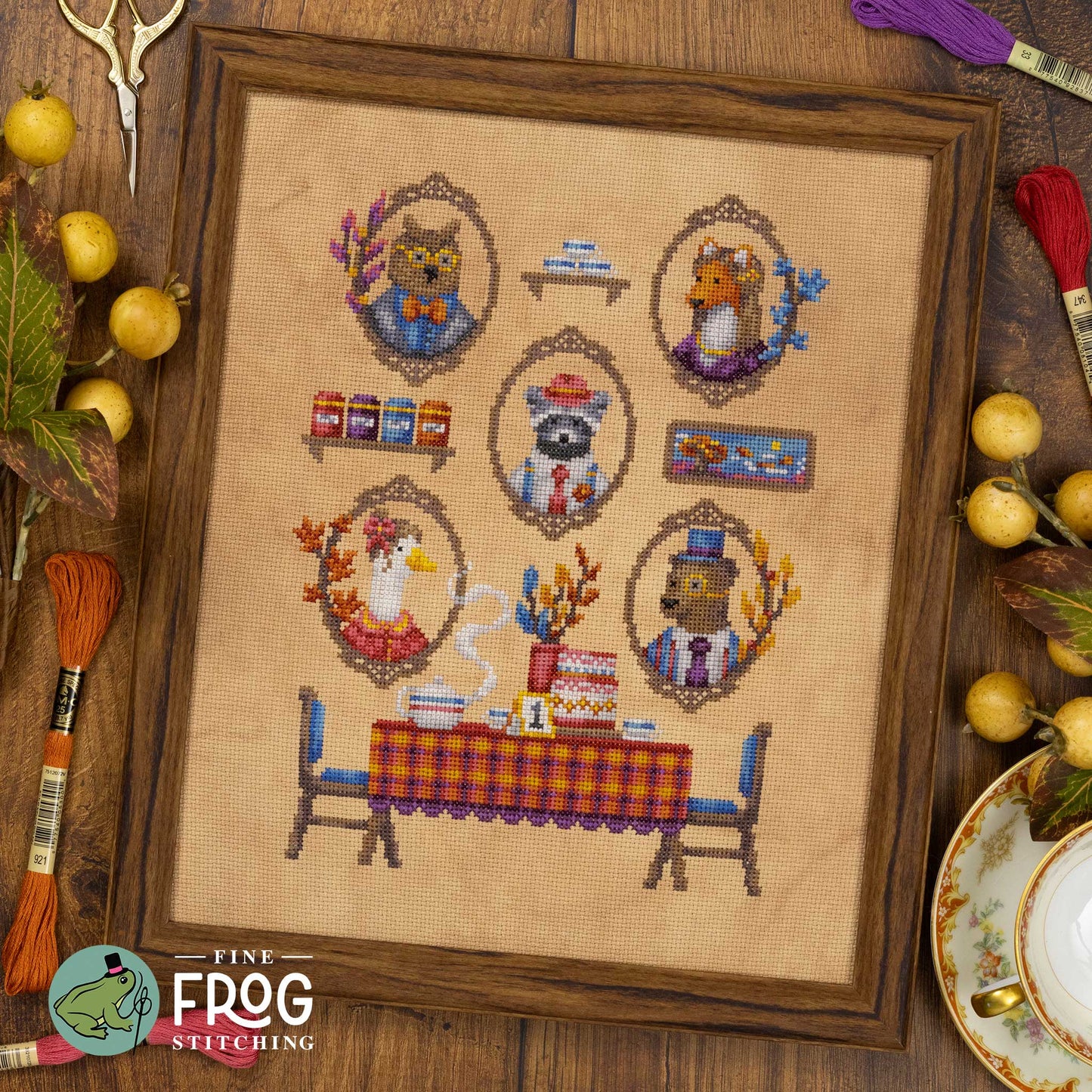Twigs and Tea - Cross Stitch Pattern by Fine Frog Stitching PREORDER