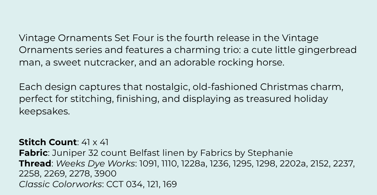 Vintage Ornaments #4 - Cross Stitch Pattern by Cherry Blossoms PREORDER