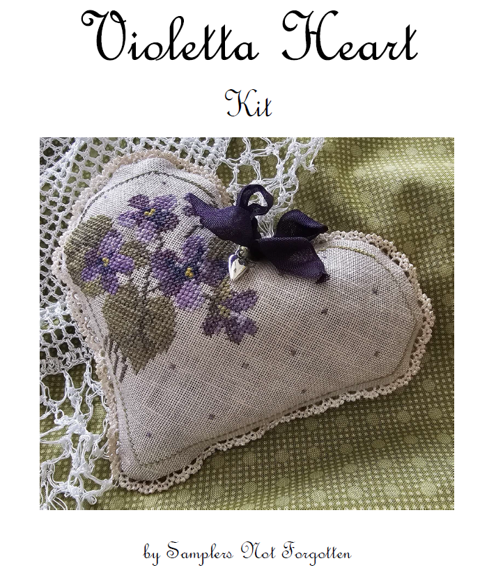 Violetta Heart - Cross Stitch Kit by Samplers Not Forgotten PREORDER