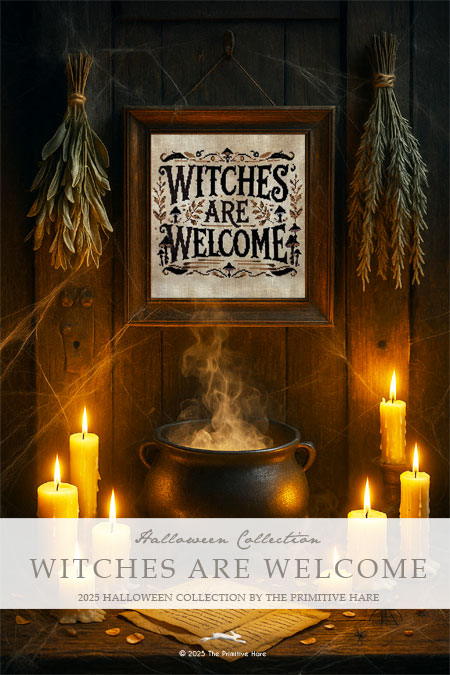Witches are Welcome - Cross Stitch Pattern by The Primitive Hare