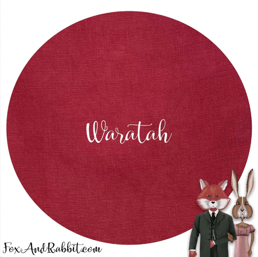 Fox and Rabbit Hand Dyed Linen - Waratah