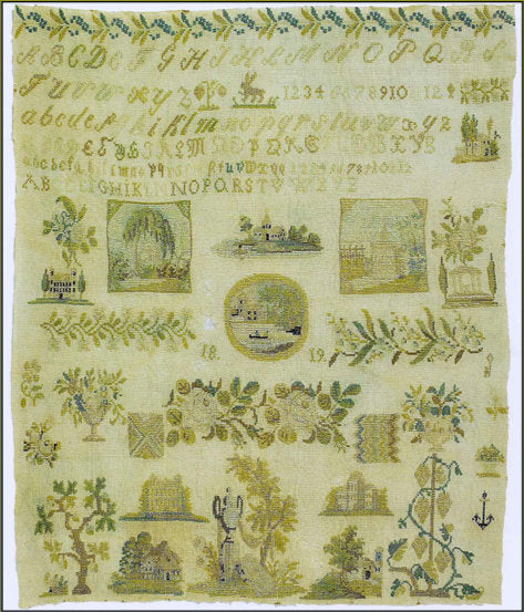 Weeping Willow & Rose Sampler - Cross Stitch Pattern by 1884 Stitchery Designs PREORDER