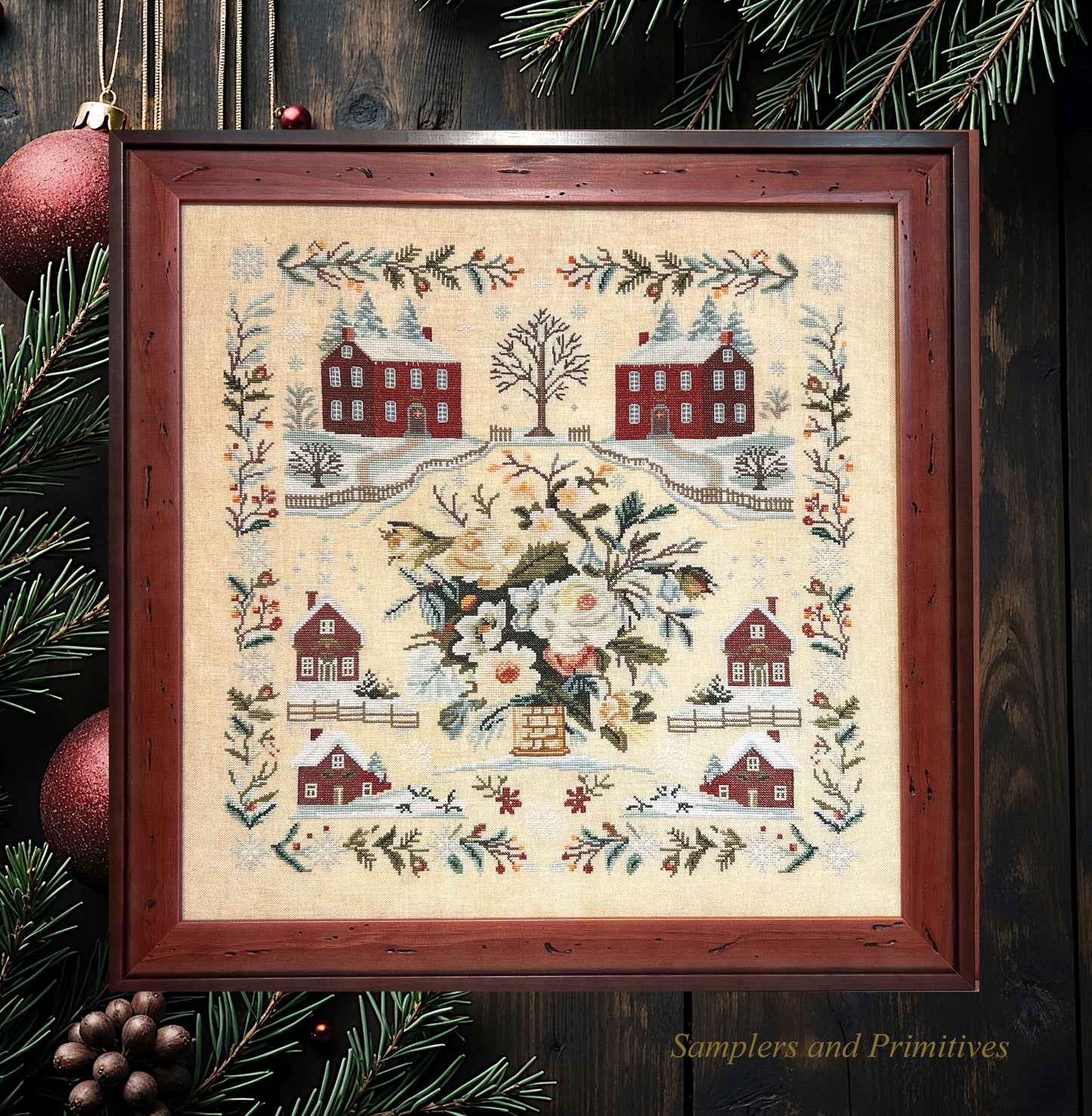 Winter Day Sampler - Cross Stitch Pattern by Samplers and Primitives PREORDER
