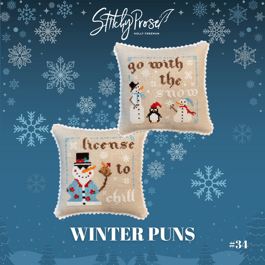 Winter Puns - Cross Stitch Pattern by Stitchy Prose