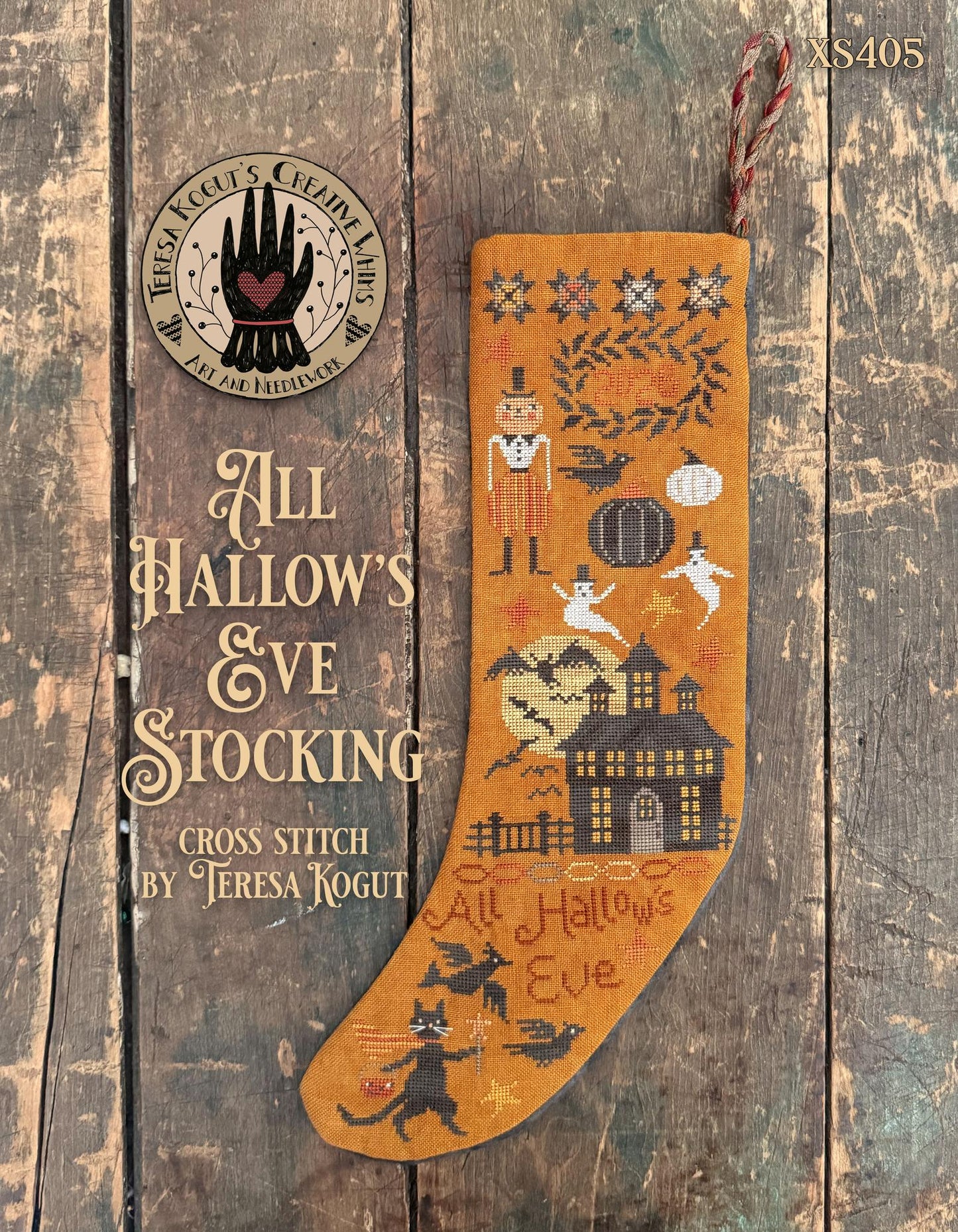 All Hallow's Eve Stocking - Cross Stitch Pattern by Teresa Kogut PREORDER