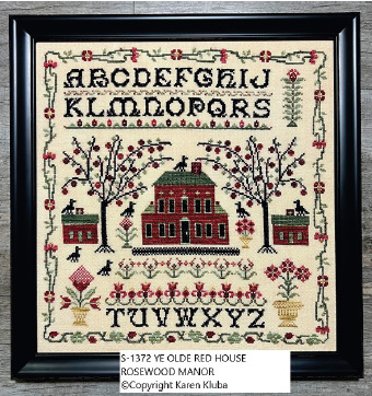 Ye Olde Red House Sampler - Cross Stitch Pattern by Rosewood Manor PREORDER