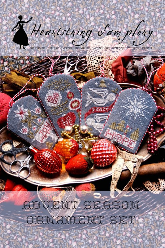 Advent Season Ornament Set - Cross Stitch Chart by Heartstring Samplery