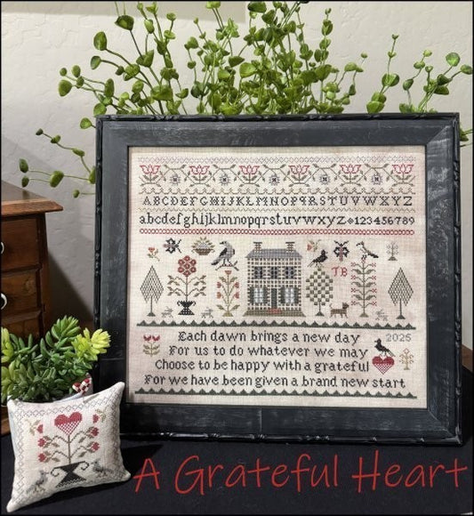 A Grateful Heart - Cross Stitch Pattern by The Scarlett House PREORDER