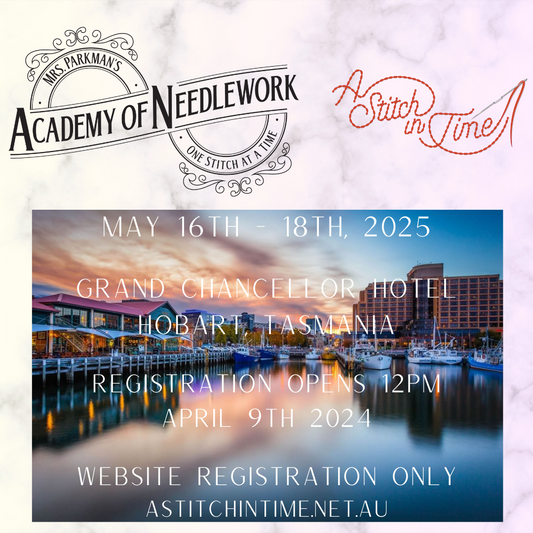 Deposit for Mrs Parkman's Academy of Needlework Workshop in Hobart, Australia - May 2025