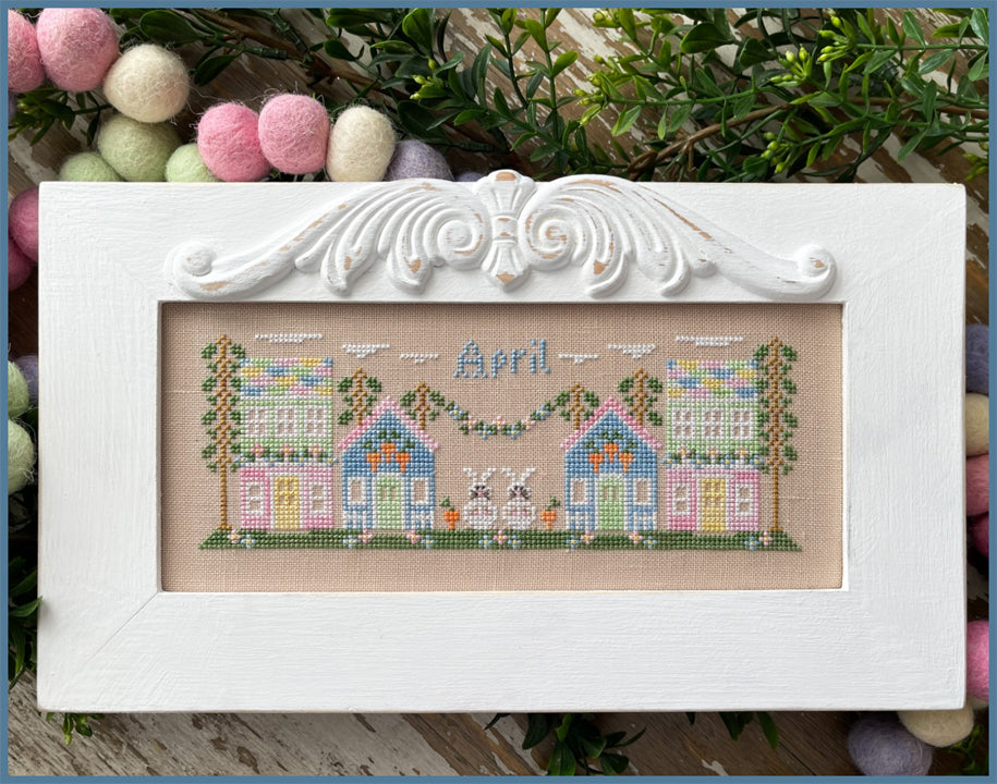 Mini Monthly Village April - Cross Stitch Pattern by Country Cottage Needleworks