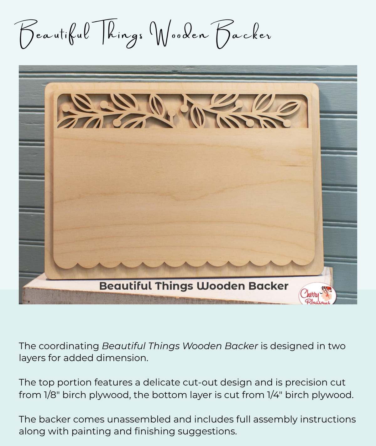 Beautiful Things Backing Board by Cherry Blossoms