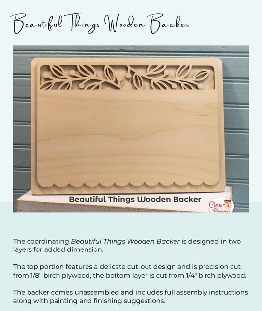 Beautiful Things Backing Board by Cherry Blossoms PREORDER