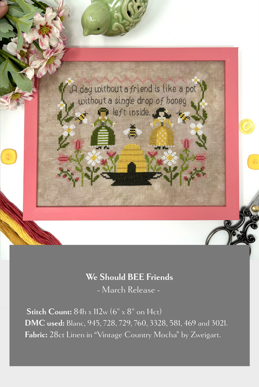 We should BEE Friends - Cross Stitch Chart by Tiny Modernist
