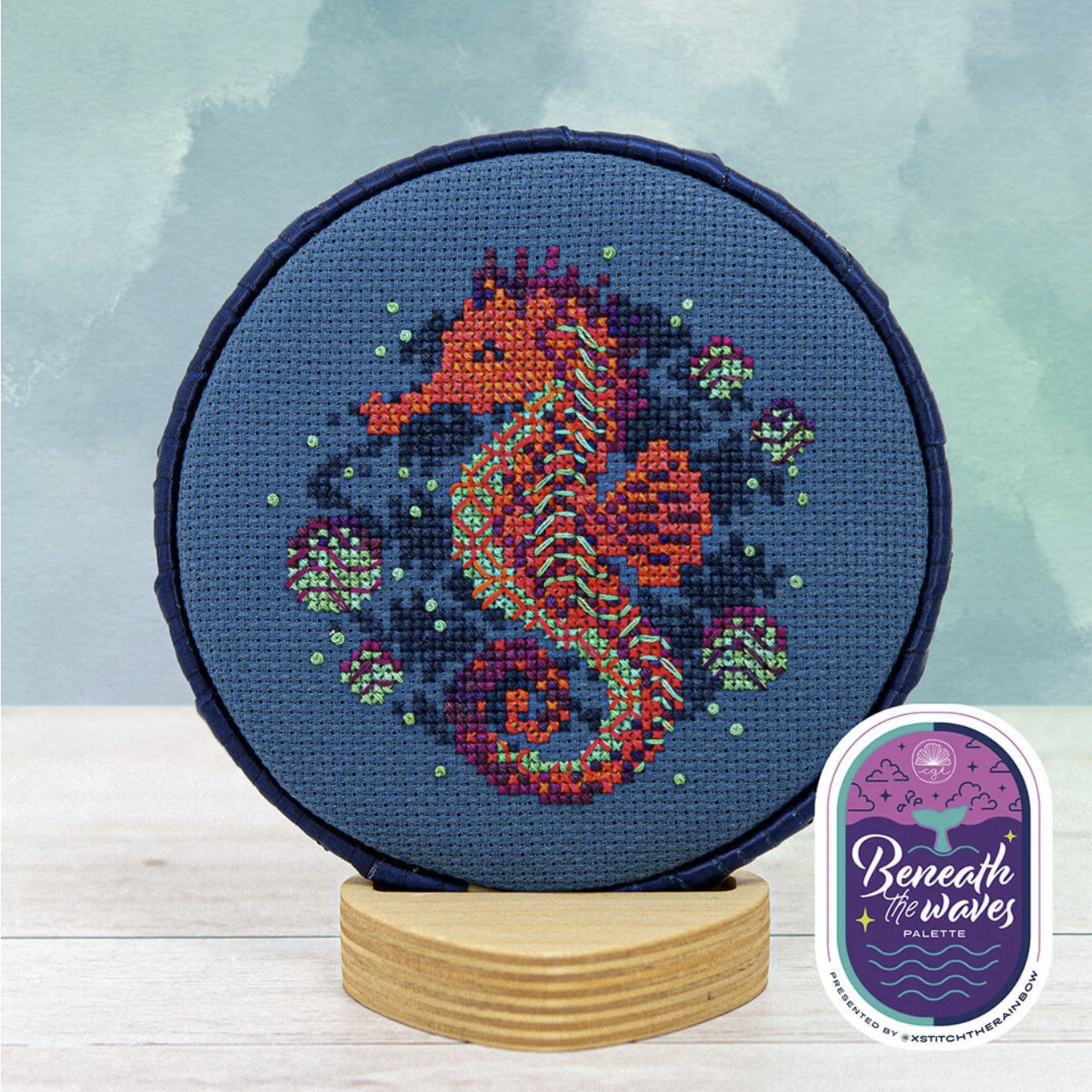 Bubble Seahorse - Cross Stitch Pattern by Counting Puddles PREORDER
