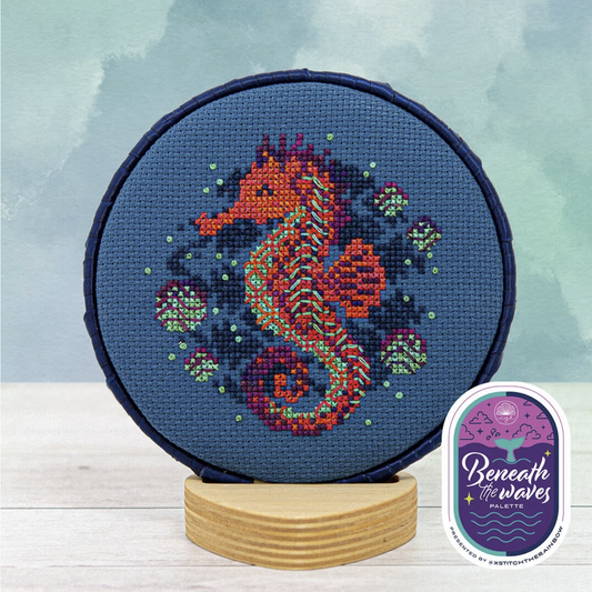 Bubble Seahorse - Cross Stitch Pattern by Counting Puddles PREORDER