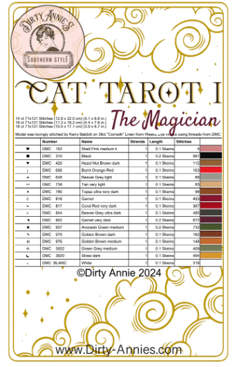Cat Tarot I - Cross Stitch Chart by Dirty Annie's PREORDER